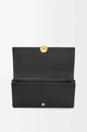 Cartera Continental Pebble en piel de becerro napa brillante