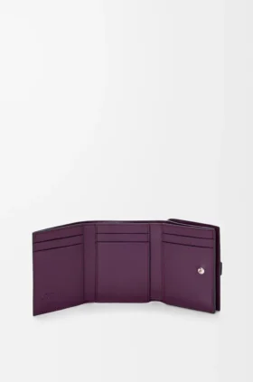 Cartera de tres pliegues en piel de becerro de grano suave