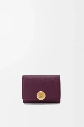 Cartera de tres pliegues «Pebble» en piel de becerro con textura «Pebble»