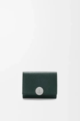 Cartera de tres pliegues «Pebble» en piel de becerro con textura «Pebble»