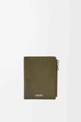 Cartera delgada y compacta en piel de becerro clásica texturizada