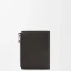 Cartera delgada y compacta en piel de becerro clásica texturizada