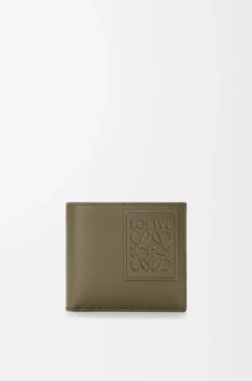 Cartera doble con compartimento para monedas en piel de becerro satinada