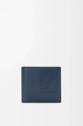 Cartera doble con compartimento para monedas en piel de becerro satinada