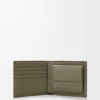 Cartera doble con compartimento para monedas en piel de becerro satinada Cartera doble con compartimento para monedas en piel de becerro satinada