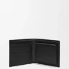 Cartera doble con compartimento para monedas en piel de becerro satinada Cartera doble con compartimento para monedas en piel de becerro satinada
