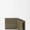 Cartera doble con compartimento para monedas en piel de becerro satinada Cartera doble con compartimento para monedas en piel de becerro satinada