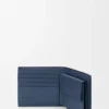 Cartera doble con compartimento para monedas en piel de becerro satinada Cartera doble con compartimento para monedas en piel de becerro satinada