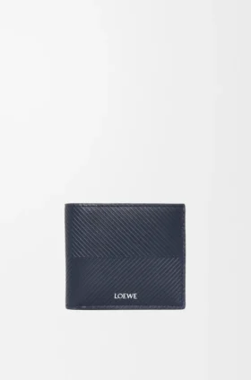 Cartera doble en piel de becerro clásica texturizada