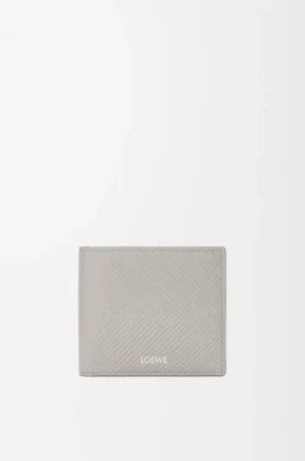 Cartera doble en piel de becerro clásica texturizada