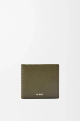 Cartera doble en piel de becerro clásica texturizada