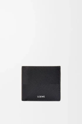 Cartera doble en piel de becerro clásica texturizada