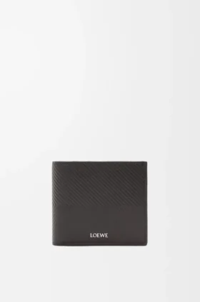 Cartera doble en piel de becerro clásica texturizada