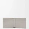 Cartera doble en piel de becerro clásica texturizada