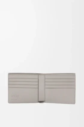 Cartera doble en piel de becerro clásica texturizada
