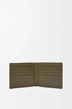 Cartera doble en piel de becerro clásica texturizada