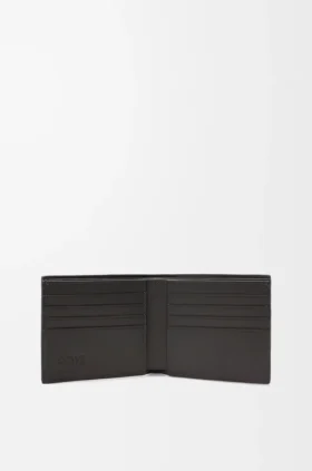 Cartera doble en piel de becerro clásica texturizada