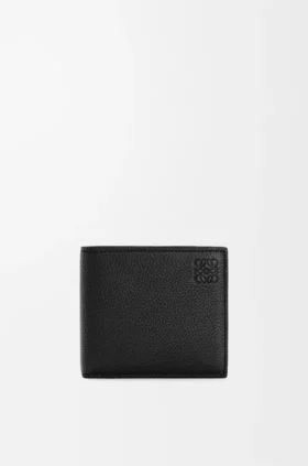 Cartera doble en piel de becerro de grano suave