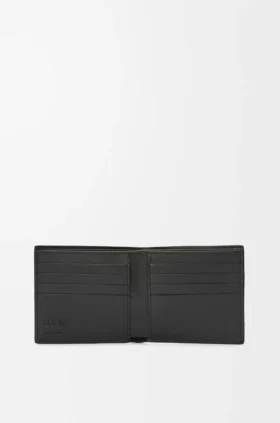 Cartera doble en piel de becerro de grano suave