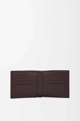 Cartera doble en piel de becerro satinada