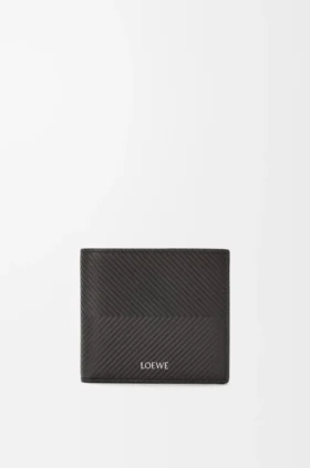 Cartera doble para monedas en piel de becerro clásica texturizada