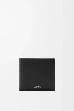 Cartera doble para monedas en piel de becerro clásica texturizada