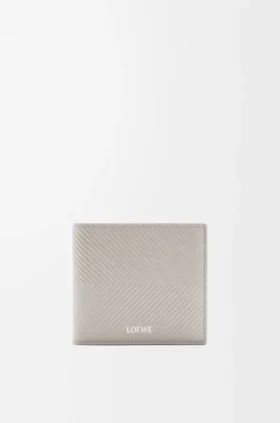 Cartera doble para monedas en piel de becerro clásica texturizada