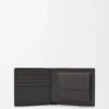 Cartera doble para monedas en piel de becerro clásica texturizada