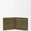 Cartera doble para monedas en piel de becerro clásica texturizada