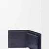Cartera doble para monedas en piel de becerro clásica texturizada