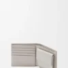 Cartera doble para monedas en piel de becerro clásica texturizada
