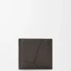 Cartera doble para monedas Puzzle en piel de becerro granulada y flexible