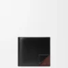 Cartera doble para monedas Switch en piel de becerro granulada flexible y gamuza