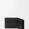Cartera doble para monedas Switch en piel de becerro granulada flexible y gamuza