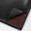 Cartera doble para monedas Switch en piel de becerro granulada flexible y gamuza