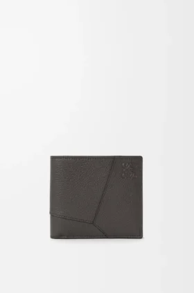 Cartera doble «Puzzle» en piel de becerro granulada y flexible