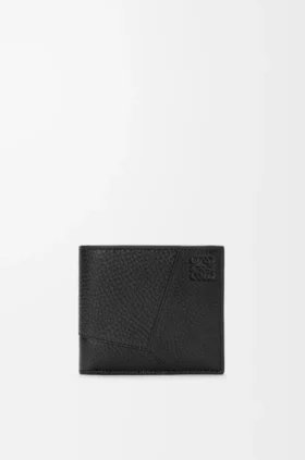 Cartera doble «Puzzle» en piel de becerro granulada y flexible