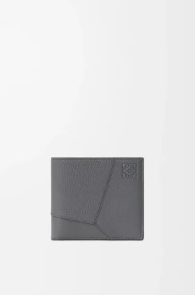 Cartera doble «Puzzle» en piel de becerro granulada y flexible