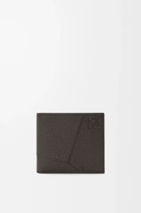 Cartera doble «Puzzle» en piel de becerro granulada y flexible