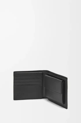 Cartera para monedas de dos pliegues en piel de becerro de grano suave