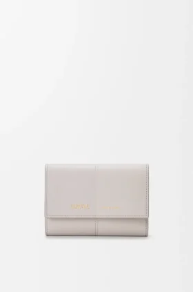 Cartera vertical pequeña en piel de becerro lisa y granulada