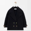 Casaco tipo «peacoat» de lana con diseño «Pebble»