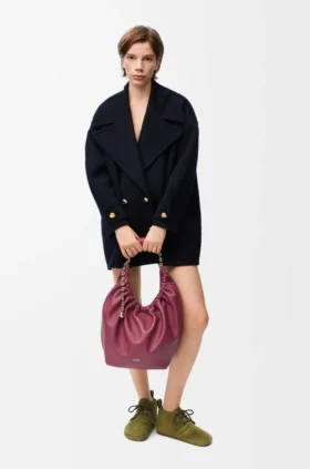 Casaco tipo «peacoat» de lana con diseño «Pebble»