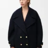 Casaco tipo «peacoat» de lana con diseño «Pebble»