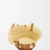 Cesta pequeña con forma de elefante en rafia y piel de becerro Cesta pequeña con forma de elefante en rafia y piel de becerro