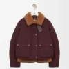 Chaqueta acolchada de mezcla de piel de oveja y algodón