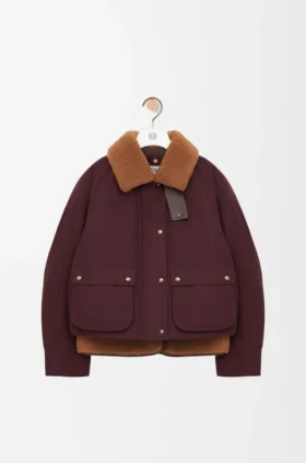 Chaqueta acolchada de mezcla de piel de oveja y algodón