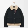 Chaqueta acolchada de mezcla de piel de oveja y algodón