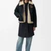 Chaqueta acolchada de mezcla de piel de oveja y algodón