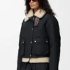 Chaqueta acolchada de mezcla de piel de oveja y algodón